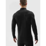 Pánska zateplená lyžiarska mikina s 1 2 zipsom 4F BRUSHED UNDERWEAR-AW23UBRUM035-20S-DEEP BLACK · záber 4