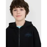 Chlapčenská mikina so zipsom 4F JUNIOR SWEATSHIRT-JWSS25TSWSM1522-20S-BLACK · záber 2