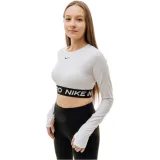 Dámske tréningové tričko s dlhým rukávom NIKE PRO DF 365 CROP LS-100 WHITE BLACK · záber 1