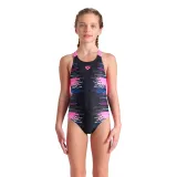 Dievčenské plavecké jednodielne plavky ARENA GIRLS RHYTHM SWIMSUIT V BACK L · záber 5