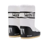 Vysoké zimné topánky MOON BOOT MB ICON NYLON, NA02 BLACK WHITE · záber 4