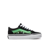 Chlapčenská vychádzková obuv VANS UY Old Skool (Suede Canvas) glow slime black green · záber 2