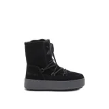 Dievčenské vysoké zimné topánky MOON BOOT JTRACK LACE SUEDE, 003 black · záber 1
