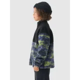 Chlapčenská flisová mikina so zipsom 4F JUNIOR FLEECE-JWAW24TFLEM246-20S-DEEP BLACK · záber 3