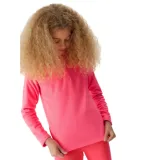 Dievčenská lyžiarska flisová mikina 4F JUNIOR FLEECE UNDERWEAR-JAW23UFLEF033-55S-HOT PINK · záber 1