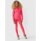 Dievčenská lyžiarska flisová mikina 4F JUNIOR FLEECE UNDERWEAR-JAW23UFLEF033-55S-HOT PINK · záber 4