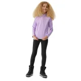 Dievčenská lyžiarska flisová mikina 4F JUNIOR FLEECE UNDERWEAR-JAW23UFLEF033-52S-LIGHT VIOLET · záber 4