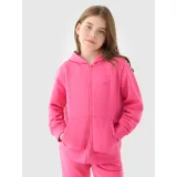 Dievčenská mikina so zipsom 4F JUNIOR SWEATSHIRT-JWMM00TSWSF1315-55S-HOT PINK · záber 2