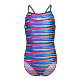 Dievčenské plavecké jednodielne plavky ARENA GIRLS RACING STRIPE SWIMSUIT LIGHTDROP BACK · záber 2