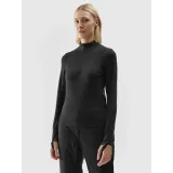 Dámska zateplená lyžiarska mikina s 1 2 zipsom 4F BRUSHED UNDERWEAR-AW23UBRUF043-20S-DEEP BLACK · záber 2