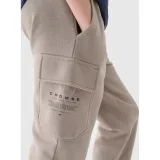 Chlapčenské zateplené tepláky 4F JUNIOR TROUSERS-JWAW24TTROM760-26S-WARM LIGHT GREY · záber 5