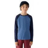 Chlapčenské tričko s dlhým rukávom 4F JUNIOR LONGSLEEVE-JWAW24TLONM293-32S-DENIM · záber 1