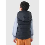 Chlapčenská vesta s kapucňou 4F JUNIOR VEST JACKET-JWSS25TVJAM169-20S-BLACK · záber 4
