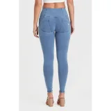 Dámske jeggings nohavice FREDDY WR.UP® push up superskinny jeggings with high waist and buttons-Blue · záber 3