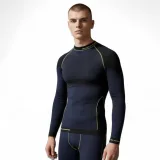 Pánske termo tričko s dlhým rukávom BLIZZARD SHORT CUT-Mens long sleeve, anthracite neon yellow · záber 2