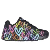 Dievčenská rekreačná obuv SKECHERS Uno Lite X JGoldCrown Lace Up K black multi · záber 2