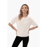 Dámske tričko s krátkym rukávom VOLCANO PERFECT-101-CREAM · záber 2