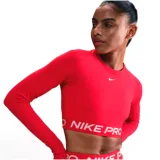 Dámske tréningové tričko s dlhým rukávom NIKE PRO PRO DF 365 CROP LS-657-Red · záber 1