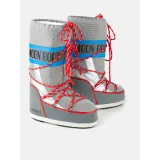 Vysoké zimné topánky MOON BOOT MB ICON SPACE RACING-HF04 SILVER BLUE RED · záber 3