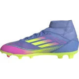 Chlapčenské futbalové kopačky outdoorové ADIDAS F50 League Mid Jr FG MG blue fusion lucid lemon lucid pink · záber 2
