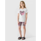 Dievčenské kraťasy 4F JUNIOR TIGHTS-4FJWSS24TTIGF133-56A-LIGHT PINK ALLOVER · záber 5