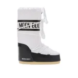 Juniorské vysoké zimné topánky MOON BOOT MB ICON NYLON JR, NA02 BLACK WHITE · záber 1