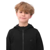 Chlapčenská mikina so zipsom 4F JUNIOR SWEATSHIRT-4FJWSS24TSWSM0926-20S-DEEP BLACK · záber 2