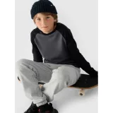 Chlapčenské tričko s dlhým rukávom 4F JUNIOR LONGSLEEVE-JWAW24TLONM293-22S-ANTHRACITE · záber 4