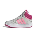 Dievčenská rekreačná obuv ADIDAS Hoops 3.0 Mid K grey one beam pink team real magenta · záber 3