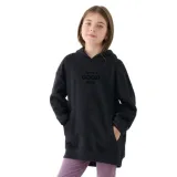 Dievčenská mikina s kapucňou 4F JUNIOR SWEATSHIRT-JWAW24TSWSF1218-20S-DEEP BLACK · záber 1