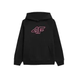 Dievčenská mikina s kapucňou 4F JUNIOR SWEATSHIRT F217-20S-DEEP BLACK · záber 2