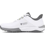 Pánske golfové topánky s hrotmi UNDER ARMOUR UA Drive Pro SL Wide white white metallic gun metal · záber 2
