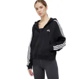 Dámska mikina so zipsom ADIDAS W 3S FT FZ S HD-IC8781-Black · záber 1