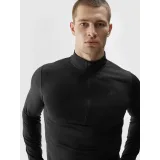 Pánska zateplená lyžiarska mikina s 1 2 zipsom 4F BRUSHED UNDERWEAR-AW23UBRUM035-20S-DEEP BLACK · záber 5