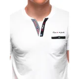 Pánske tričko s krátkym rukávom s v-výstrihom OMBRE T-shirt S1991 white · záber 3