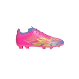 Chlapčenské futbalové kopačky outdoorové ADIDAS F50 League Jr FG MG lucid pink lucid lemon blue fusion · záber 2