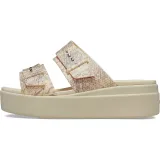 Dámske sandále na platforme (módna obuv) CROCS Brooklyn Snake Buckle Low Wedge vanilla multi · záber 3