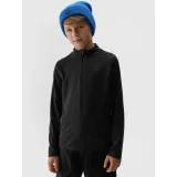 Chlapčenská lyžiarska mikina s 1 2 zipsom 4F JUNIOR BRUSHED UNDERWEAR-JAW23UBRUM045-20S-DEEP BLACK · záber 2