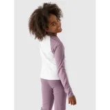 Dievčenské tričko s dlhým rukávom 4F JUNIOR LONGSLEEVE-JWAW24TLONF291-51S-VIOLET · záber 3