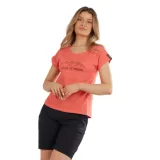 Dámske turistické tričko s krátkym rukávom FUNDANGO Atmos T-shirt-352-coral · záber 1