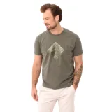Pánske tričko s krátkym rukávom VOLCANO LIQUID-302-KHAKI · záber 1