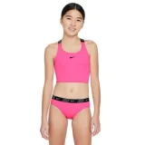 Dievčenské dvojdielne plavecké plavky NIKE SWIM LOGO TAPE HYPER PINK-HYPER PINK · záber 1