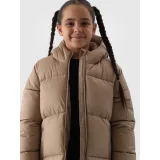 Dievčenská bunda 4F JUNIOR DOWN JACKET-JWAW24TDJAF455-83S-BEIGE · záber 3