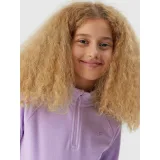 Dievčenská lyžiarska flisová mikina 4F JUNIOR FLEECE UNDERWEAR-JAW23UFLEF033-52S-LIGHT VIOLET · záber 2