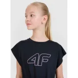 Dievčenské tréningové tričko s krátkym rukávom 4F JUNIOR TSHIRT FNK F1184-20S-DEEP BLACK · záber 2