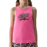 Dievčenské tielko 4F JUNIOR TSHIRT-4FJWSS24TTSHF1141-54N-PINK NEON · záber 3