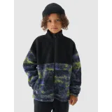 Chlapčenská flisová mikina so zipsom 4F JUNIOR FLEECE-JWAW24TFLEM246-20S-DEEP BLACK · záber 2