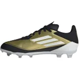 Chlapčenské futbalové kopačky outdoorové ADIDAS F50 League Messi Jr FG gold met cloud white core black · záber 2