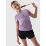Dievčenské tréningové tričko s krátkym rukávom 4F JUNIOR TSHIRT FNK-4FJWSS24TFTSF696-51S-VIOLET · záber 2