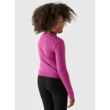 Dievčenské tričko s dlhým rukávom 4F JUNIOR LONGSLEEVE-JWAW24TLONF292-53S-DARK PINK · záber 3